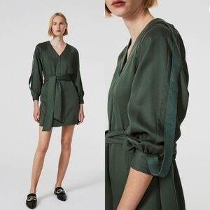 Rodebjer Ali Long Sleeve Mini Dress Ivy Green NWT Size Small
